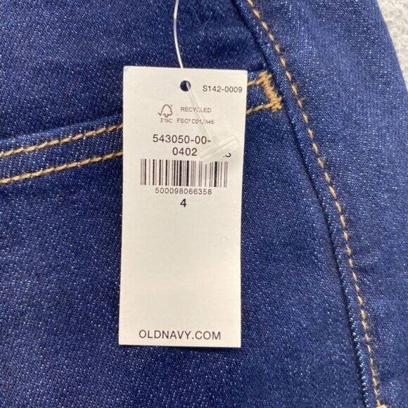 Old Navy Wow Loose High Rise Jeans Womens Size 4 Long Blue Dark Wash Stretch NEW - Picture 8 of 11